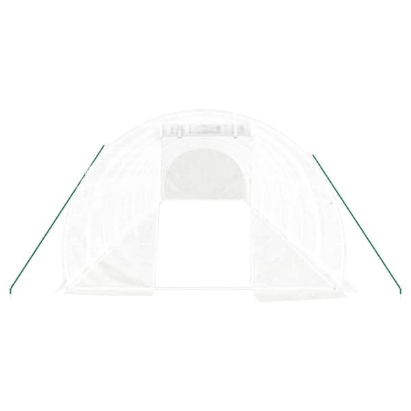 Växthus med stålram vit 36 m² 12x3x2 m