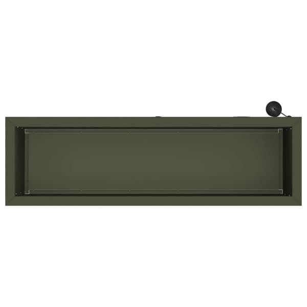 Odlingslåda med LED 2 st Olivgrön 30 x 100 x 30 cm Stål
