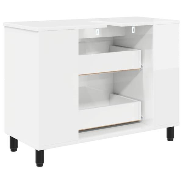 Badrums vaskenhet Vit högglans 80 x 35 x 60 cm Konstruerat trä
