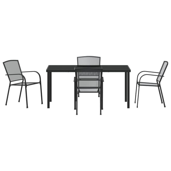 Trädgårdsmöbelset 5 pcs Antracit Pulverlackerat stål