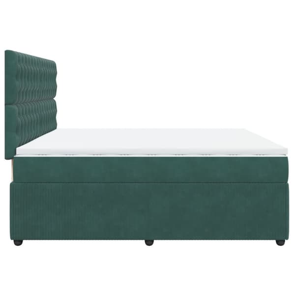 Ramsäng med madrass mörkgrön 200x200 cm sammet