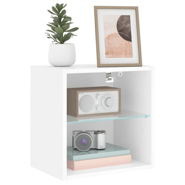 Väggmonterade sängbord LED-lampor 2 st vit