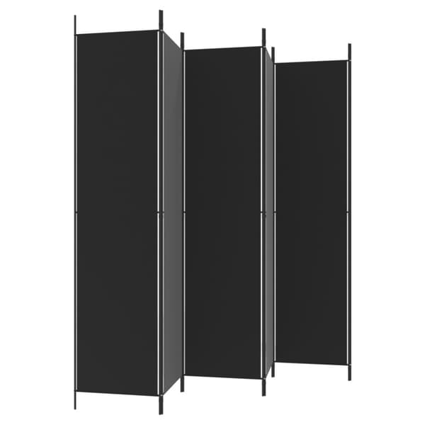 Rumsavdelare 6 paneler svart 300x220 cm tyg