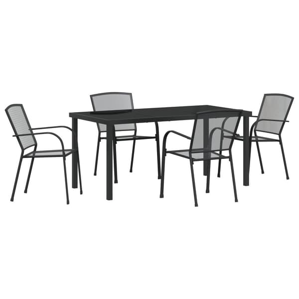Trädgårdsmöbelset 5 pcs Antracit Pulverlackerat stål