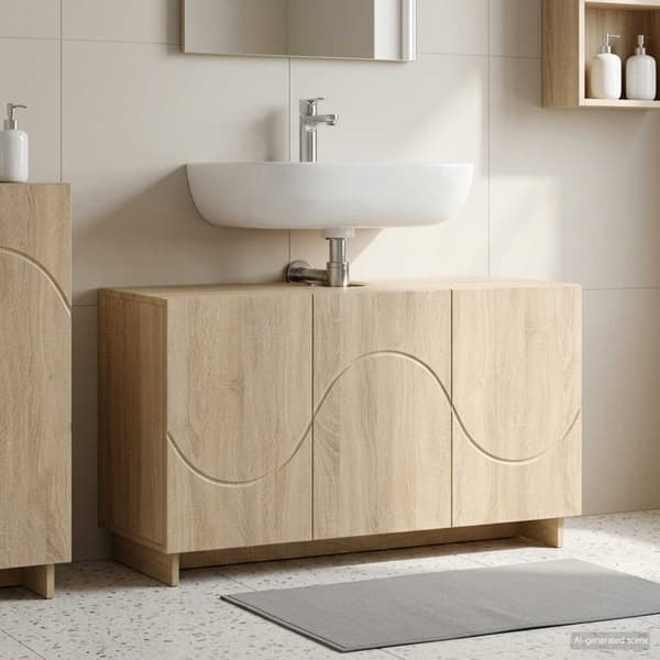 Badrumsskåp Sonoma-ek 101 x 41 x 58 cm Konstruerat trä