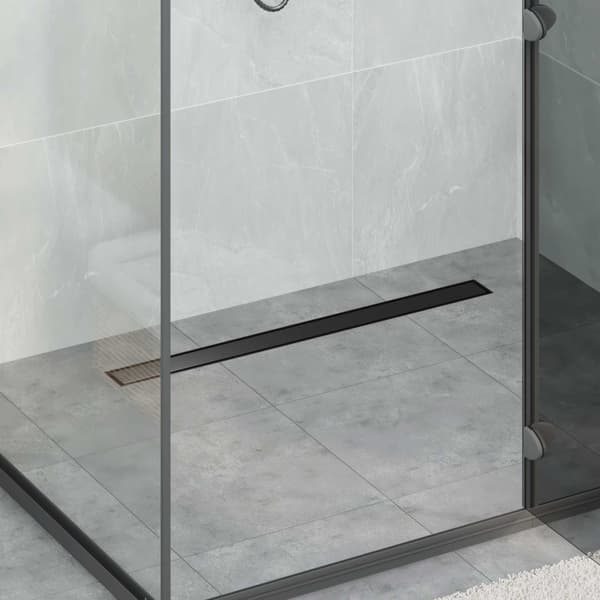 Duschavlopp 2-i-1 med 360° Siphon Svart 80 cm