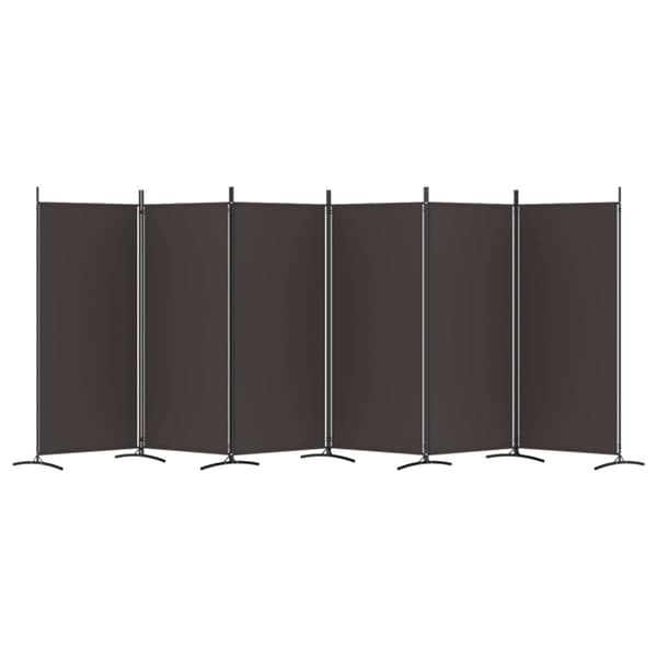 Rumsavdelare 6 paneler brun 520x180 cm tyg