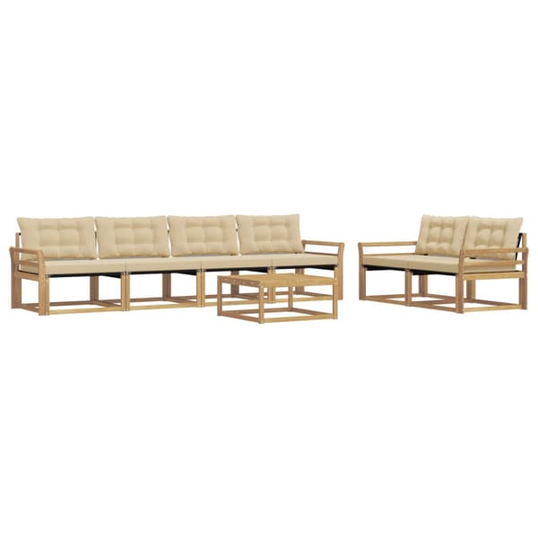 Utomhussoffset 7 pcs Vit och Beige