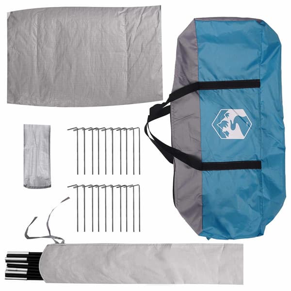Tipi Tält med tak Blå 6 personer Polyester och Stål