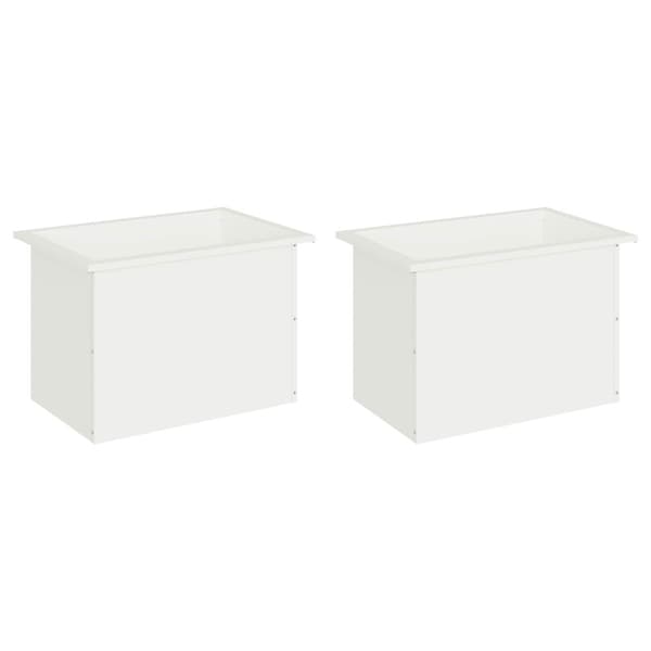 Odlingslåda med LED 2 st Vit 40 x 60 x 40 cm Stål
