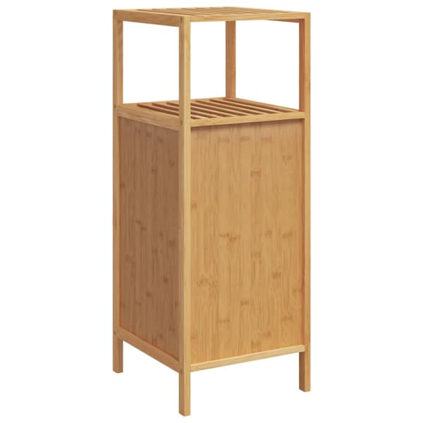 Badrumsskåp med hylla 36x33x87 cm bambu