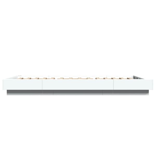 Sängram med LEDs vit 100x200 cm konstruerad trä