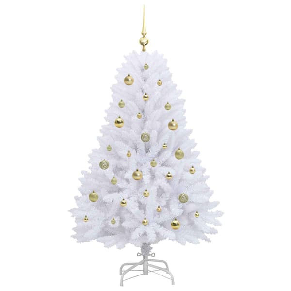 Plast Hingad Julgran Vit 150 cm PVC och stål