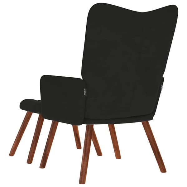 Relaxfåtölj med pall svart sammet