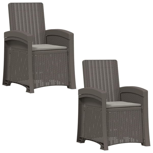 Reclining gardenstol i rottinglook 2 pcs Ljusgrå PP