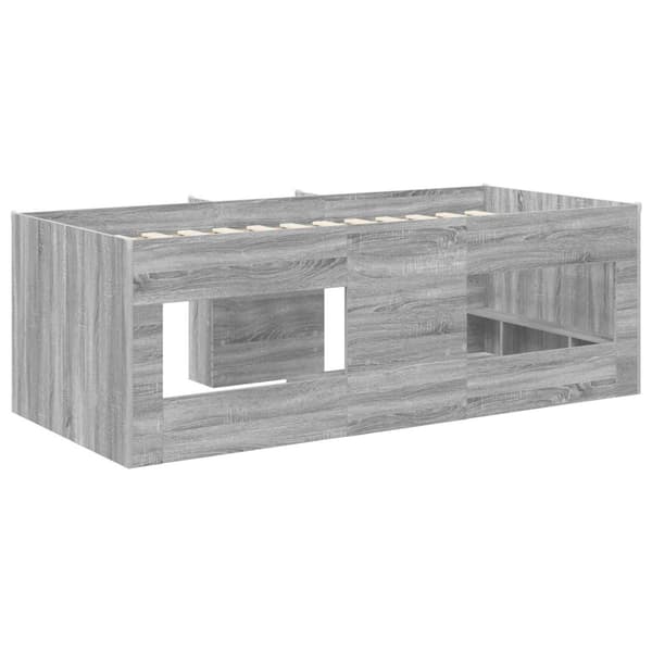 Barns hög sängram 2 pcs Grå Sonoma 193 x 96,1 x 68,5 cm
