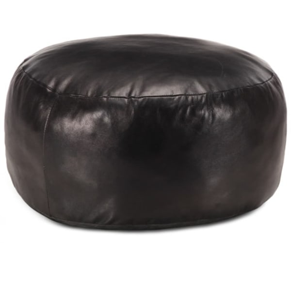Sittpuff svart 60x30 cm äkta getskinn