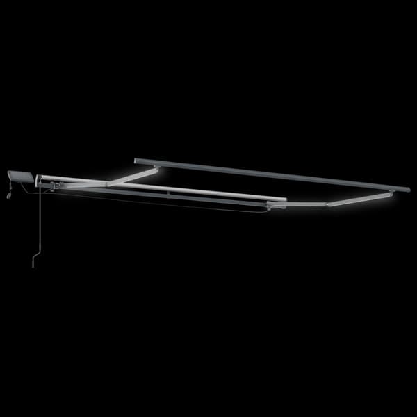 Utfällbar markis med LED -remsljus Beige 300 x 250 cm tyg