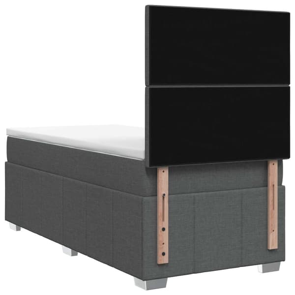 Kontinentalsäng med madrass Mörkgrå 90 x 190 cm Tyg