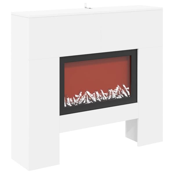 Elektrisk eldstad Vit 100 x 24,5 x 90 cm Konstruerat trä