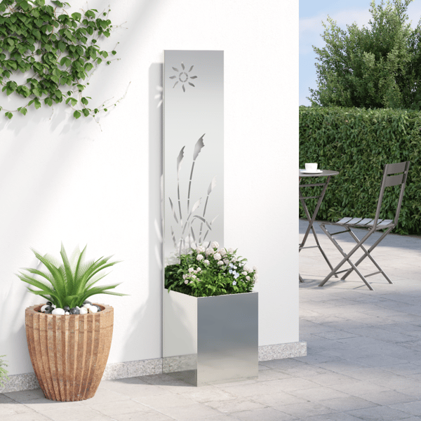 Trädgårds integritetsskärm Silver 32 x 150 cm Galvaniserat stål