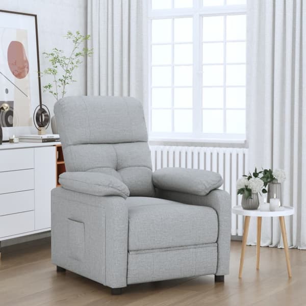 Reclinerfåtölj ljusgrå tyg