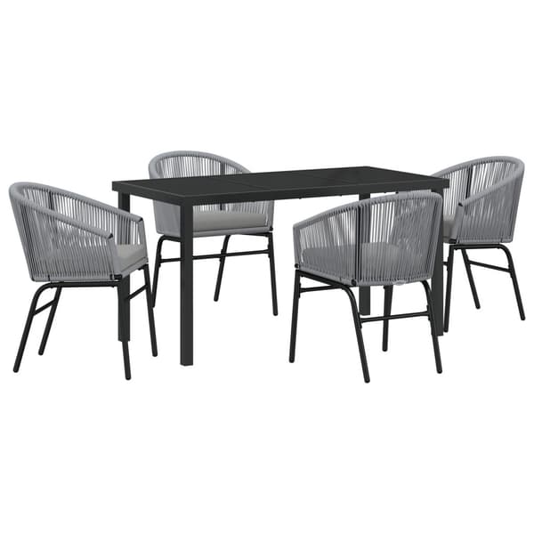 Trädgårdsmöbelset 5 pcs Antracit Pulverlackerat stål