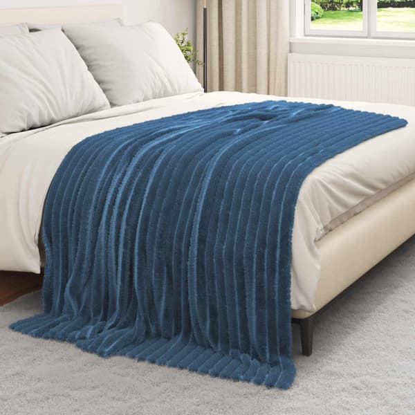 Filtar 6 pcs Mörkblå 200 x 150 cm Fleece