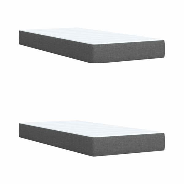 Boxspring säng med madrass och LED Mörkgrå 200 x 200 cm Tyg