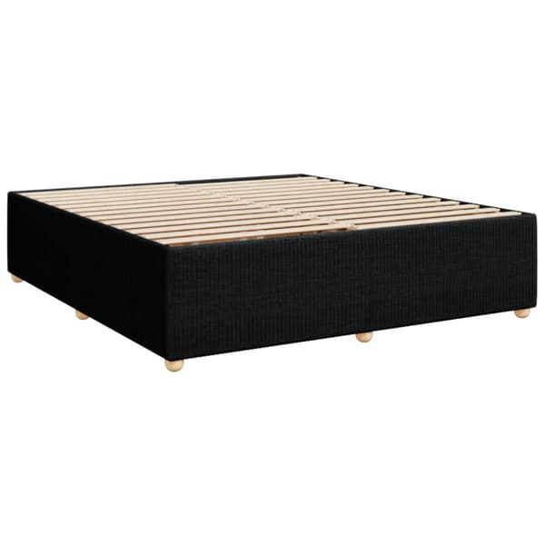 Ramsäng med madrass svart 200x200 cm tyg