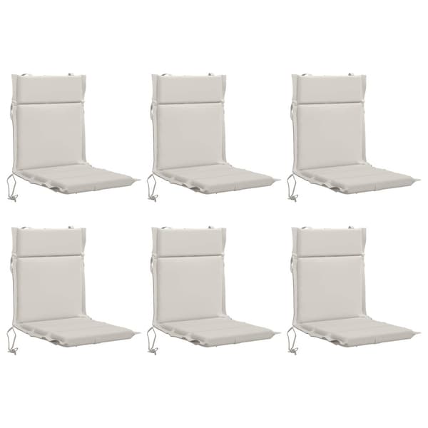 6-delade Höga Ryggstolsdynor GEMERT 6 st 100% Polyester Vit