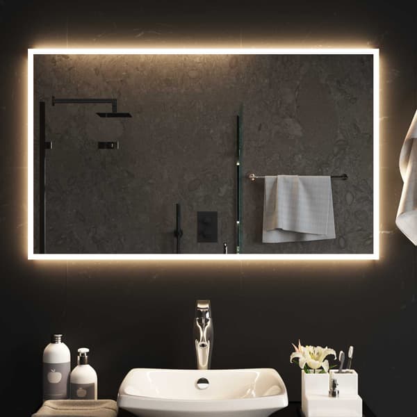 LED Badrumsspegel Transparent 100 x 60 cm härdat glas