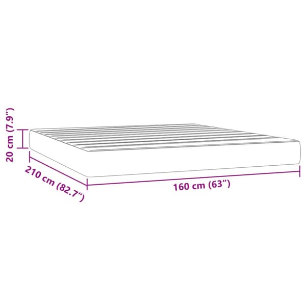 Pocketresårmadrass medium rosa 160x210x20 cm sammet
