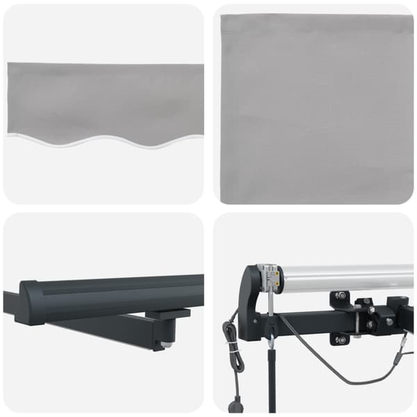 Markis tyg med Ljusgrå 300 x 250 cm Polyester