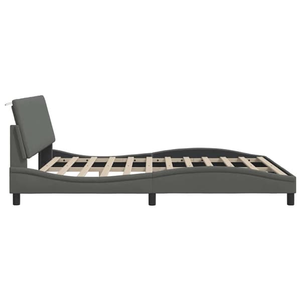 Bed Frame without Mattress "Hanko" Dark Grey 180x200cm Fabric
