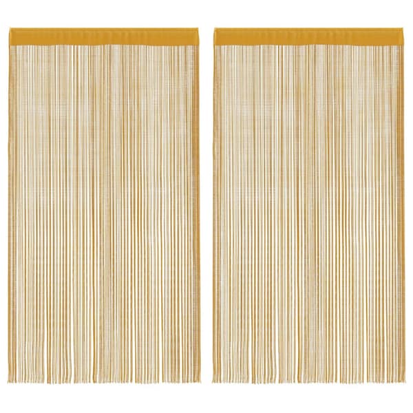 Stränggardiner 2 st guld 140x250 cm