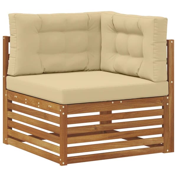 Utomhussoffset med kudde 8 pcs Naturlig och Beige