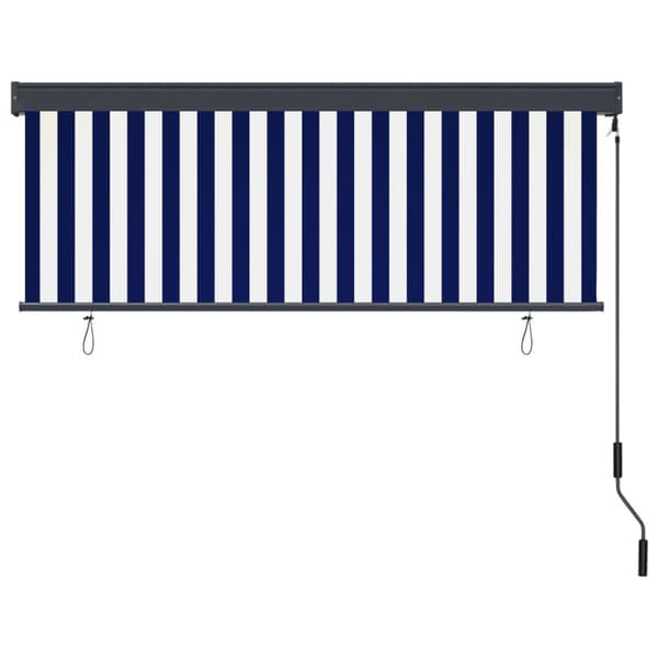 Rullgardin utomhus 160x250 cm blå och vit