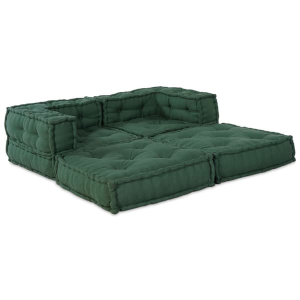 Modulsofa enhet 2 pcs Grön 140 x 70 x 56 cm Tyg