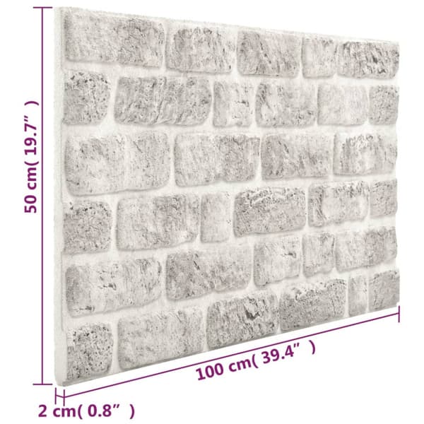 Väggpaneler 10 pcs Ljusgrå 100 x 50 cm EPS Skum