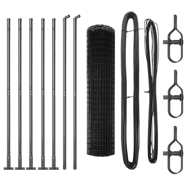 Stängsel med stolpe Grå 1,2 x 10 m Stål och PVC