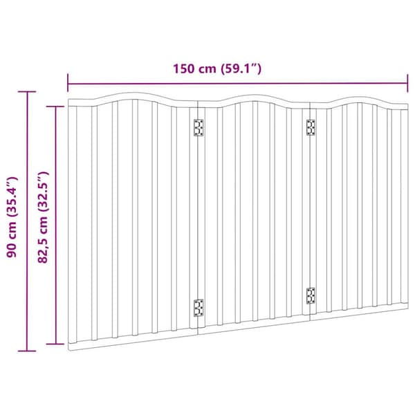 Hundgrind hopfällbar 3 paneler vit 150 cm poppel
