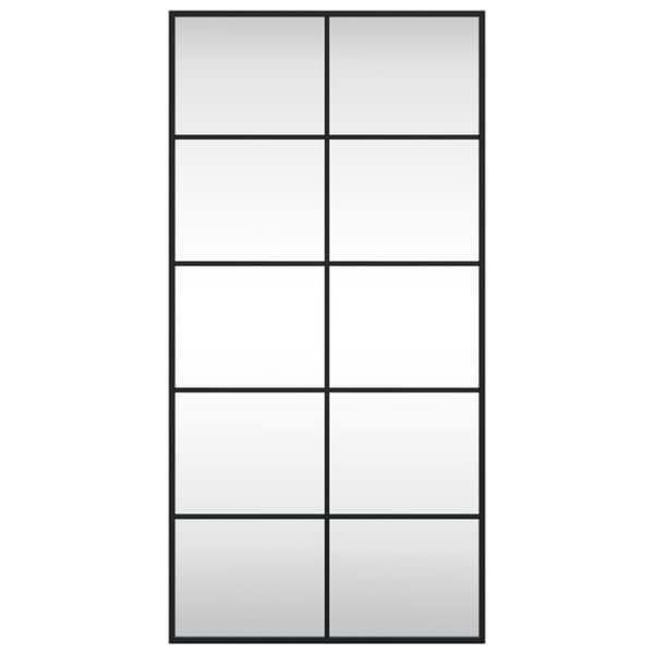 Väggspegel svart 50x100 cm rektangulär järn