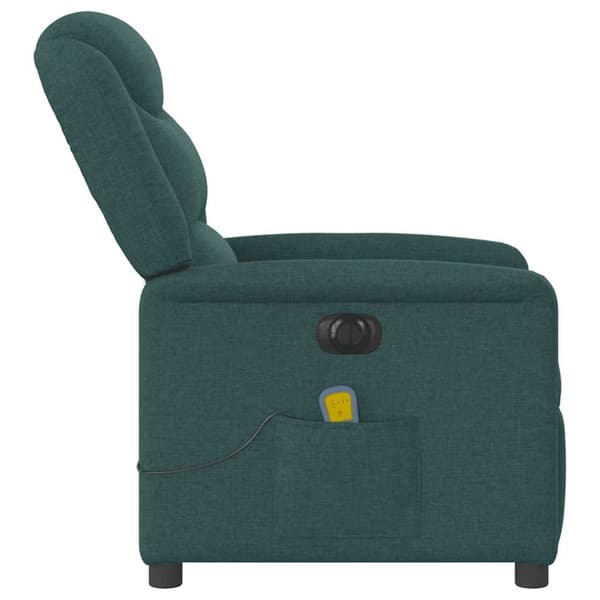 Elektrisk massagefåtölj mörkgrön tyg