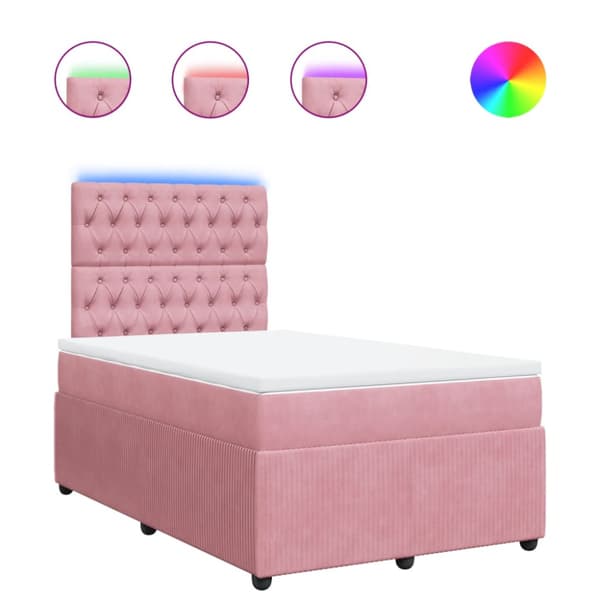 Ramsäng med madrass rosa 120x190 cm sammet