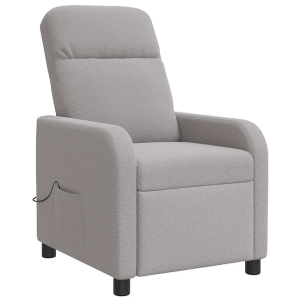 Massagefåtölj Ljusgrå Bouclé