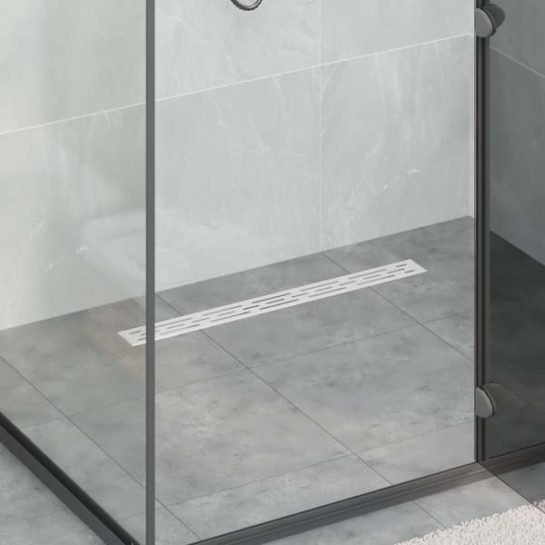 Duschavlopp med Linje Design Silver 70 cm Rostfritt Stål 304