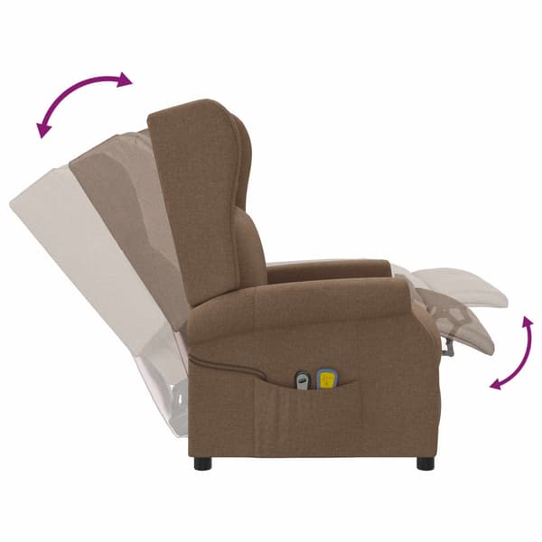 Vingback Elektrisk Massagefåtölj Brun Tyg