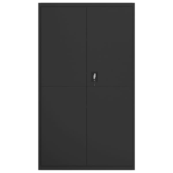 Dokumentskåp svart 105x40x180 cm stål
