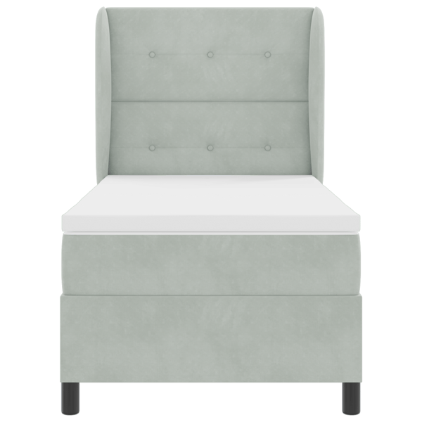Bäddfjäder med madrass Ljusgrå 200 x 100 cm Sammet